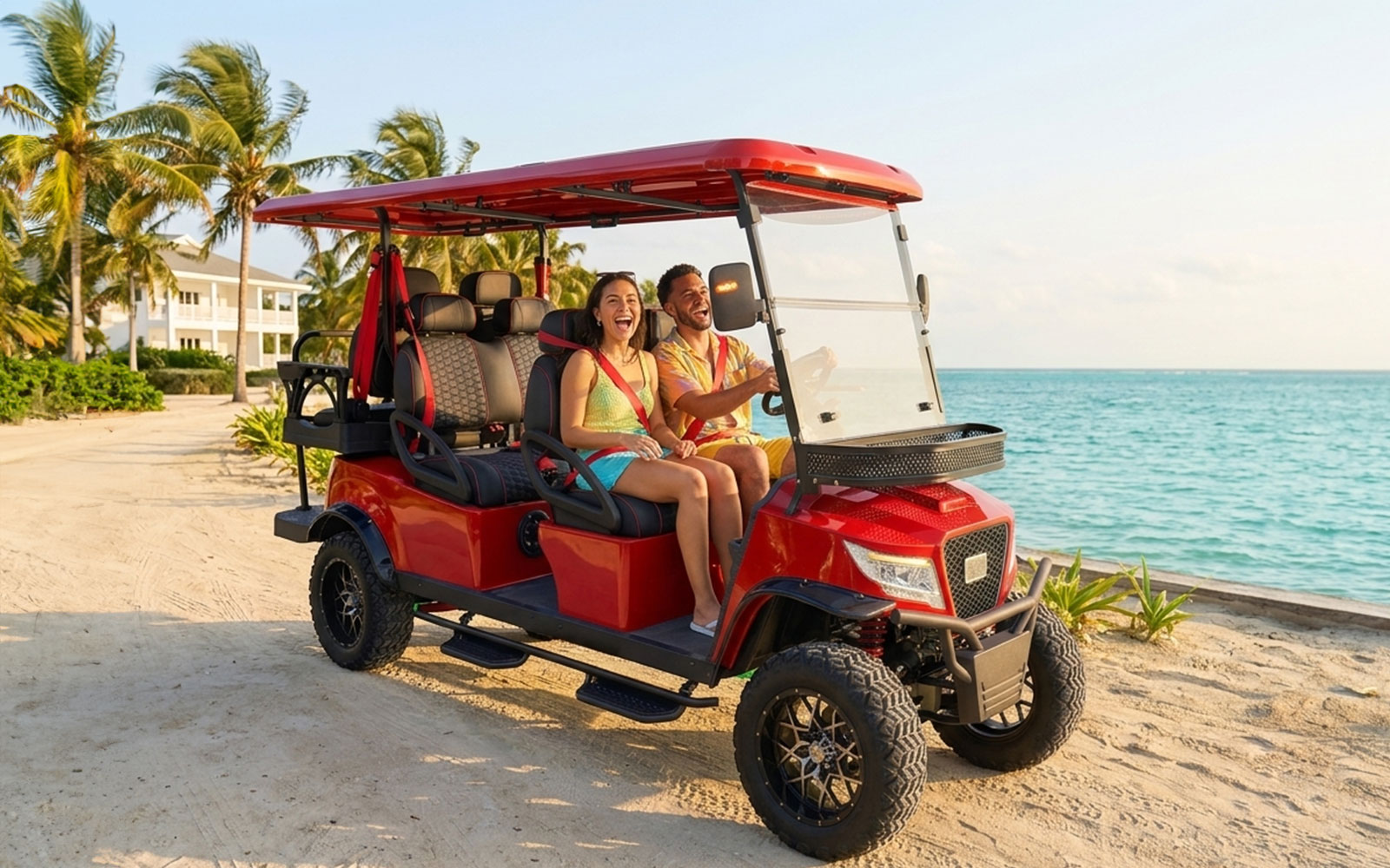 Sun-drenched tropical beach in Belize with turquoise Caribbean water